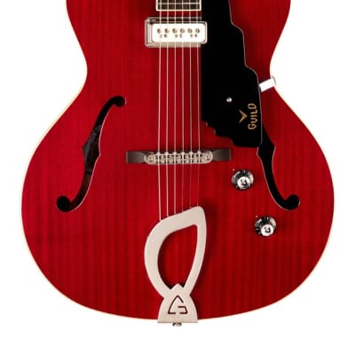 Guild T-50 Slim Dynasonic - Hollow Body Electric Guitar - Cherry Red - 2024 - Gloss for sale