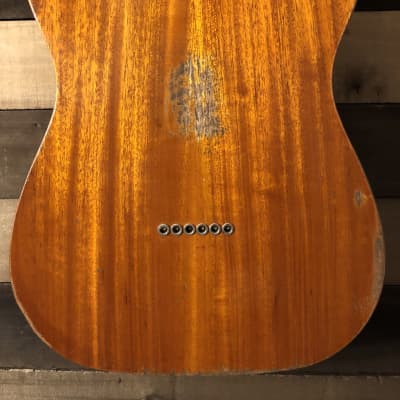 Von K Guitars T-Time GT Tele Flame Maple Slab Top Binding Aged Gretsch Orange Relic Nitro Lacquer image 9