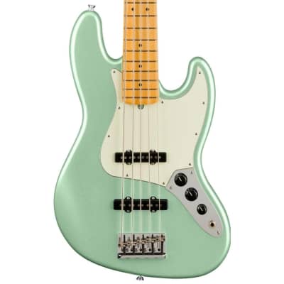 Fender American Professional II Jazz Bass V 5-String Bass (Mystic Surf Green, Maple Fretboard) for sale