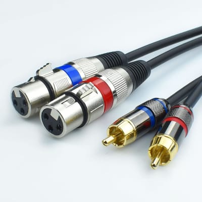 Dual XLR Female to Dual RCA Male Phono Cable Adapter, 10Feet | Reverb