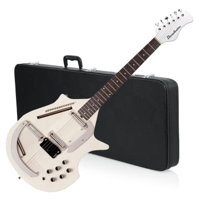 Danelectro Coral Sitar Reissue Guitar with Hardshell Case Bundle - White Crackle for sale