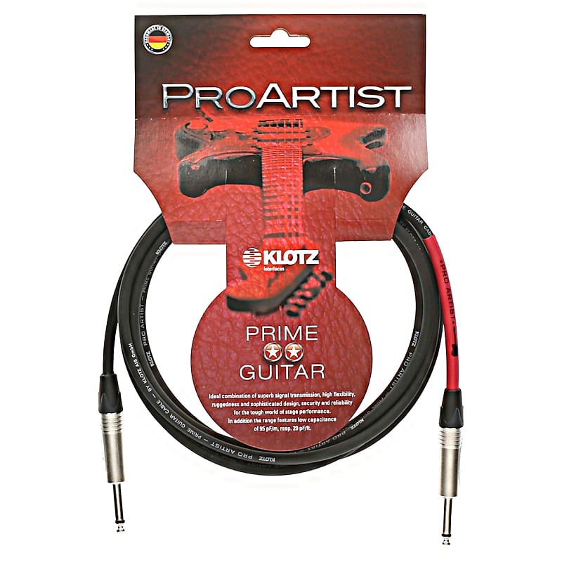 Klotz Pro Artist 20ft GUITAR Insturment Cord Cable  made in Germany  Black image 1