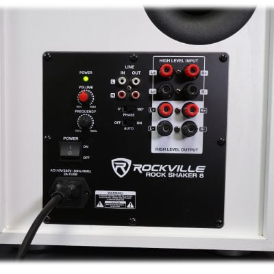 Rockville BluTube Amplifier Home Receiver+5.25" White Bookshelf Speakers+8" Sub image 24