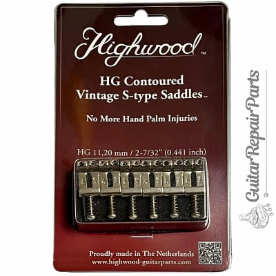 Highwood Contoured Vintage Strat Saddles HG 11,20 (2-7/32" 56mm) - Nickel Gloss image 5