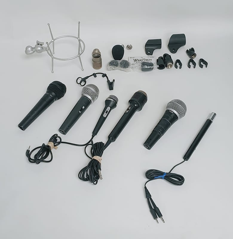Lot of 6 Microphones & Clips / Mounts for Parts / Repair Reverb