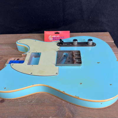 Real Life Relics Tele® Body  Double Bound Aged Sonic Blue Humbucker Route 3 LB 12 OZ #1 image 4