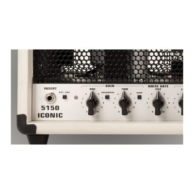EVH 2257400410 5150 Iconic Series 80W Amplifier Head with Green and Red Channels, Noise Gate Control and 2-Button Footswitch (Ivory) image 7