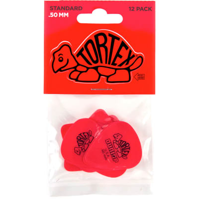 Dunlop Tortex - Standard Guitar Picks - .50mm - Pack of 12 - Red image 1