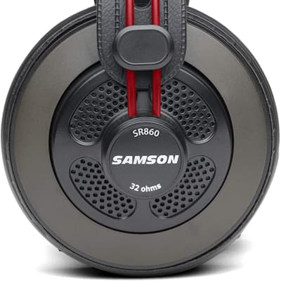 Samson SR860 Over-Ear Professional Semi-Open Studio Reference Small Headphones Headset - for Mobile Music Mixing, Monitoring, Recording & Listening - Large 50mm Neodymium Drivers Noise Cancelling image 2