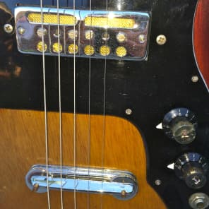 Vintage 1960's Teisco SG Style Sunburst Guitar W/ Gold Foil Pickup image 5