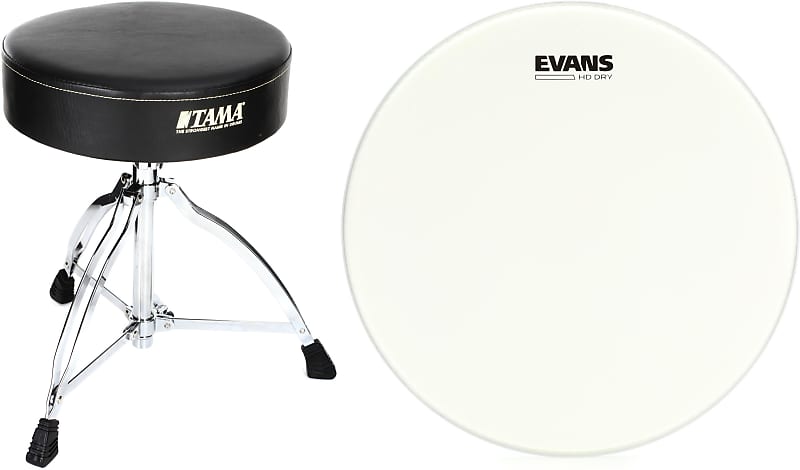 Tama HT130 Standard Drum Throne  Bundle with Evans Genera HD Dry Drumhead - 14 inch image 1