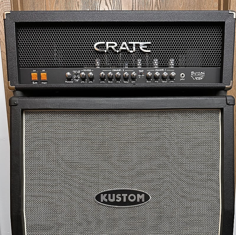 Crate BV120H Amplifier Head W/ Kustom 4x12 Reverb