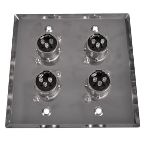 Seismic Audio Stainless Steel Wall Plate - 2 Gang with 4 XLR Female Connectors image 2