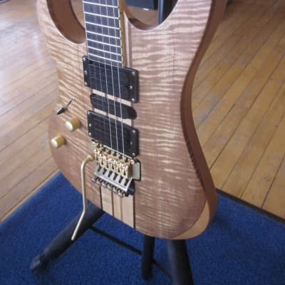 Used Lefty RWG Raven West Sold Body Electric Guitar w/ Floyd Rose Tremelo/Bridge  - Walnut/Maple image 11