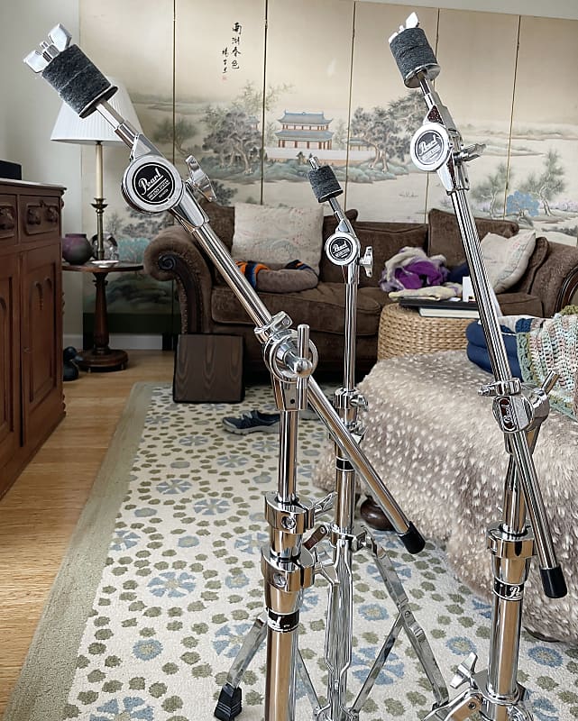 Pearl Drums Braced Cymbal Stands 1998 3 Stands 2 Booms Reverb