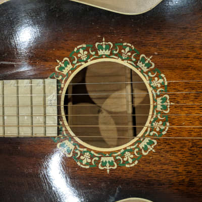 Regal Parlor Guitar with Pearloid Fretboard 1930's Sunburst image 6