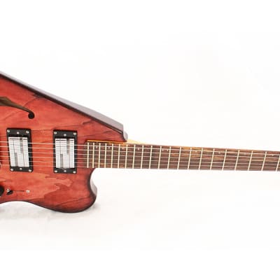 Steen "Carol" Semi Hollow Ash Body Thinline Ergonomic Electric Guitar w/case 1 of 1 image 5
