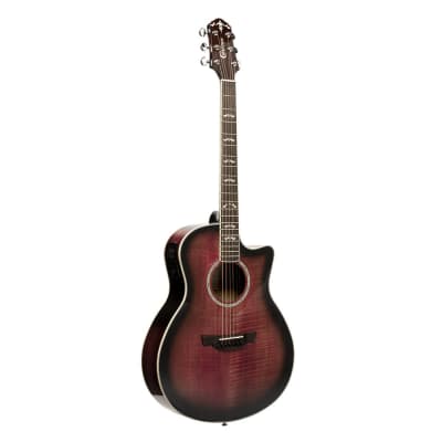 Crafter Noble Small Jumbo Acoustic-Electric Guitar - Transparent Purple Burst image 2