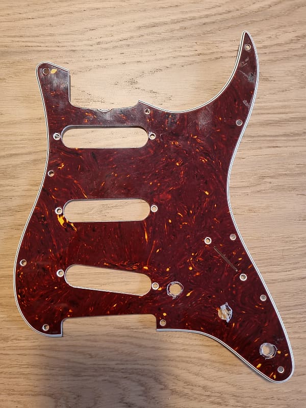 Fender Pickguard Stratocaster SSS (with Truss Rod Notch) 11 Hole Vintage Holder Tortoise Shell 4 Ply image 1