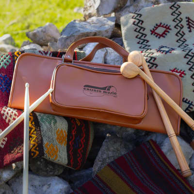 Corsaro Music Drumstick Bag (Vegan Leather) Holds drumsticks mallets & more stylish chic large size floor-tom hooks image 10