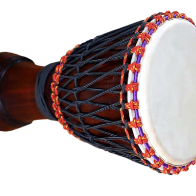 Naad ree Style Rope|Tuned Djembe|Djembe Drums(8'' Head)|Musical Instrument|Percussion Hand Drums|With Cover (Brown) 2023 - Natural for sale