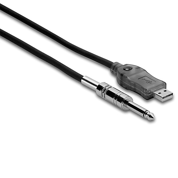 Hosa USQ-110 1/4" TS Male to USB Type A Tracklink Guitar Interface - 10' image 1