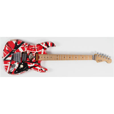 EVH Striped Series Frankie, Maple Fingerboard, Red/White/Black Relic image 2