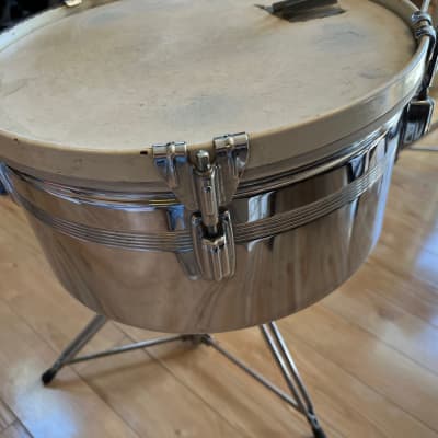 Rogers Timbales Chrome over brass 70's | Reverb