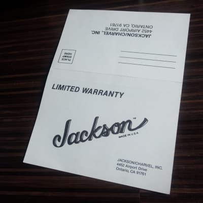 Jackson Hang Tag of Marty Friedman's Preowned Jackson Kelly #5 Snow White J6122 Warranty Registratio image 1