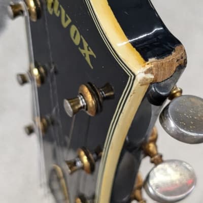 Very Cool Vintage Univox LP Style Cutaway Electric Guitar w/Case, Black - 1970s? image 8