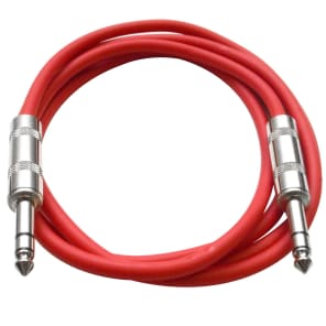 SEISMIC AUDIO New 6 PACK Red 1/4" TRS 6' Patch Cables image 3