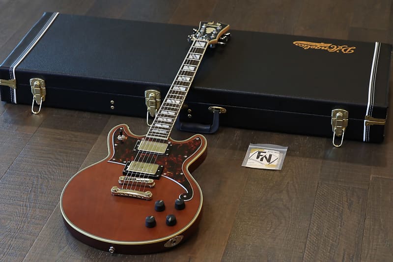 Unplayed! 2020 D’Angelico Brighton Deluxe Series Double-Cut Electric Guitar Walnut + OHSC image 1
