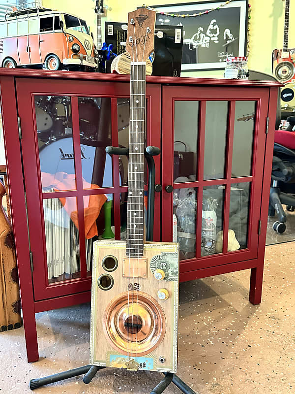 Dog Bowl Resonator Cigar Box Guitar Reverb