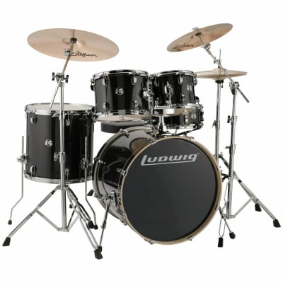 Ludwig LCEE22016EXP Element Evolution 5-Piece Drum Set with Hardware, Black Sparkle image 2