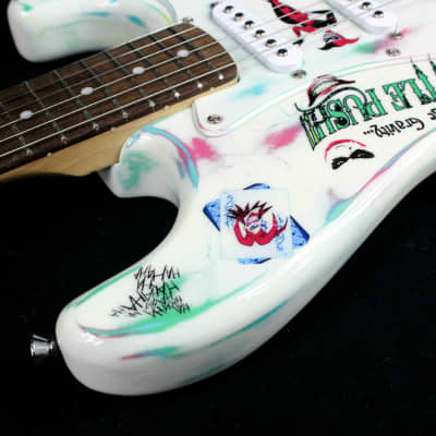 Custom Painted and Upgraded Fender Squier Stratocaster (Aged and Worn) With Graphics and Matching Headstock image 17