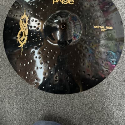 Paiste 20" Black Alpha Slipknot Edition Metal Ride Cymbal Joey Jordison 2008 - 2016 - Black with Bronze Graphics image 3