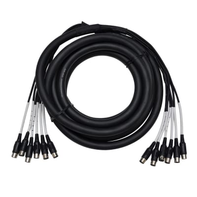 Seismic Audio - 6 Channel MIDI Snake Cable 20 Feet - 5 Pin DIN 20' Snake Cable image 1