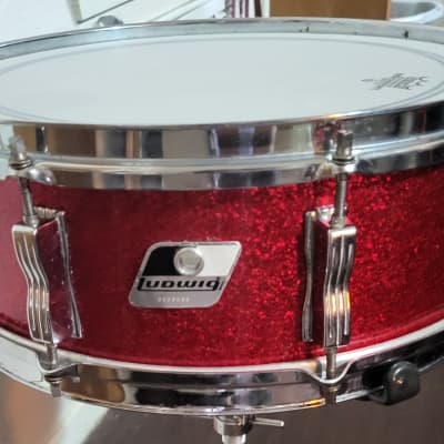 1980's Ludwig Rocker snare drum - 5 x 14 - 8 lug Red sparkle image 1