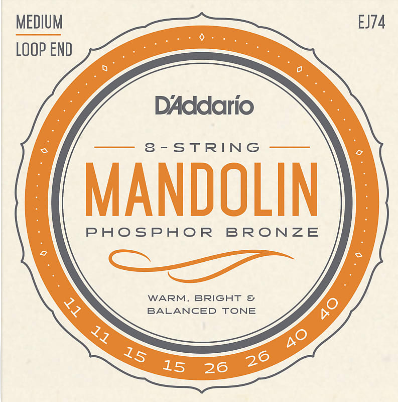D'Addario Mandolin Strings EJ74 (formerly J74)  Medium  .011-.040 image 1