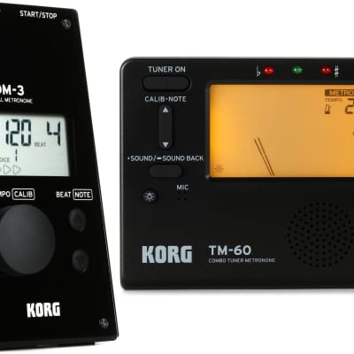 Korg KDM-3 Digital Metronome - Black  Bundle with Korg TM-60 Tuner/Metronome - Black image 1
