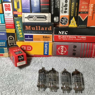 4 Matched NOS Matsu/Mullard 12AX7 ECC83 ~ Vintage Preamp Audio Tube Quad ~ Several Available image 4