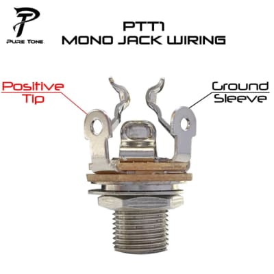 6 Pack Pure Tone Multi Contact Mono 1/4" Output jacks, PTT1 w 2 nuts each image 6
