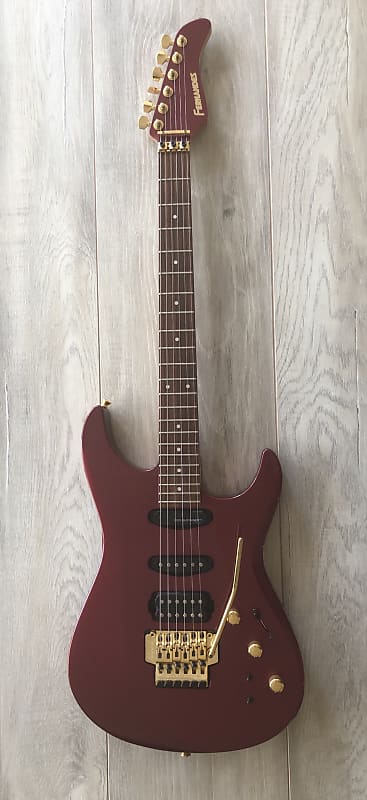 Fernandes AFR-90S Sustainer Strat style floyd rose with ohsc 1990s Burgandy  Mist Metallic