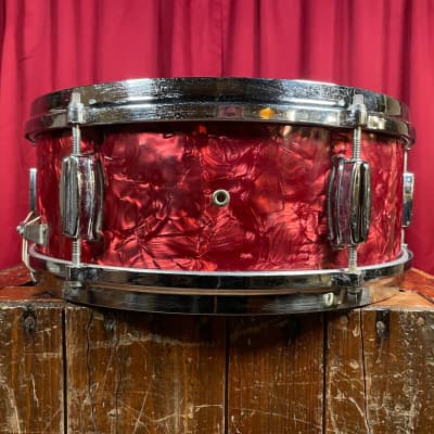 1960s Made in Japan 5.5x14 Snare Drum Red Pearl 6-Lug MIJ | Reverb