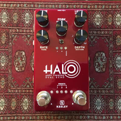 ギター Keeley Halo Andy Timmons Andy Apple Red Keeley Halo Andy Timmons Dual Echo Pedal - Andy Apple Red