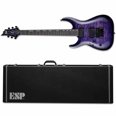 ESP LTD H-1000 EverTune LH Left-Handed Electric Guitar See Thru Purple Sunburst QM Quilted Maple + ESP Hard Case BRAND NEW H1000 for sale