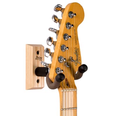 String Swing Hardwood ASH Guitar Hanger Wall Mount for Acoustic & Electric Guitars image 2