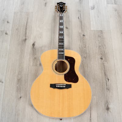 Guild Guitars F-55E Jumbo Acoustic-Electric Guitar, Flame Maple Back & Sides, Natural image 3