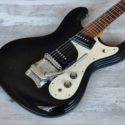 1960's Morales Japan (Mosrite) Ventures Offset Guitar (Gloss Black) image 1