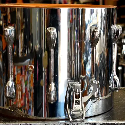 Vintage Slingerland TDR 10 Lug 12x15 Marching Snare Drum - Stainless Steel image 4